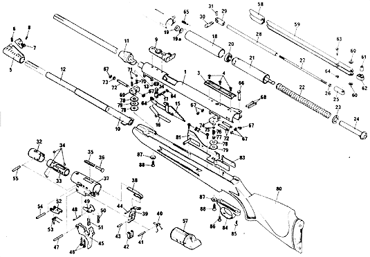 Схема винтовки Диана 54