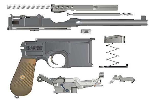Разборка и принцип работы пистолета Маузер К-96